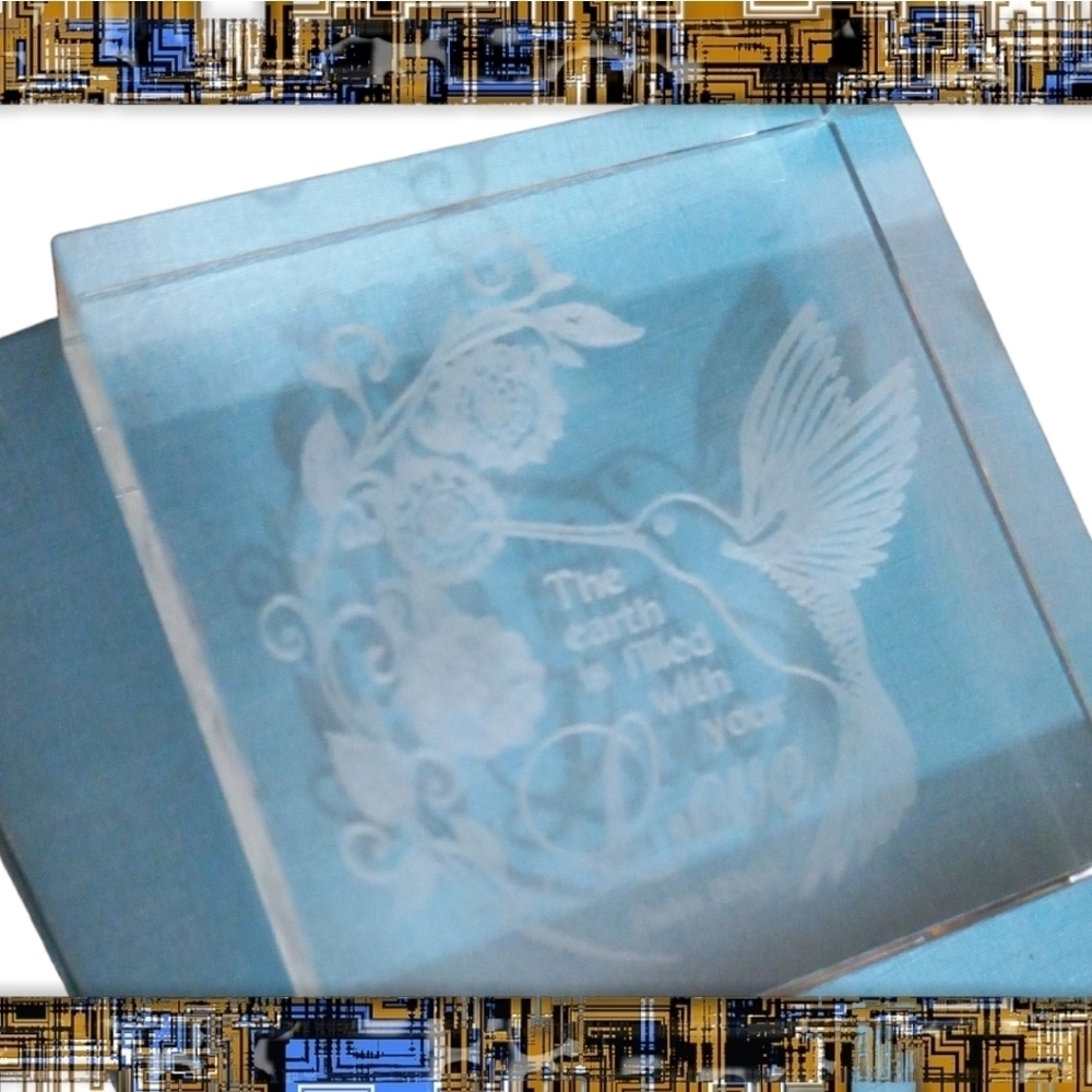 PSALM 119.64 CRYSTAL LASER ENGRAVED HOME DEC, OFFICE DESK, PAPERWEIGHT&G…